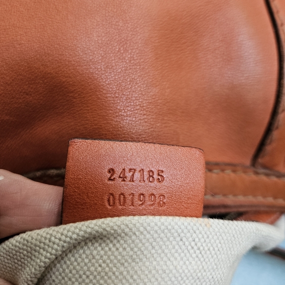 Auth Gucci Orange Leather Hobo Two Straps Bag - Picture 14 of 16